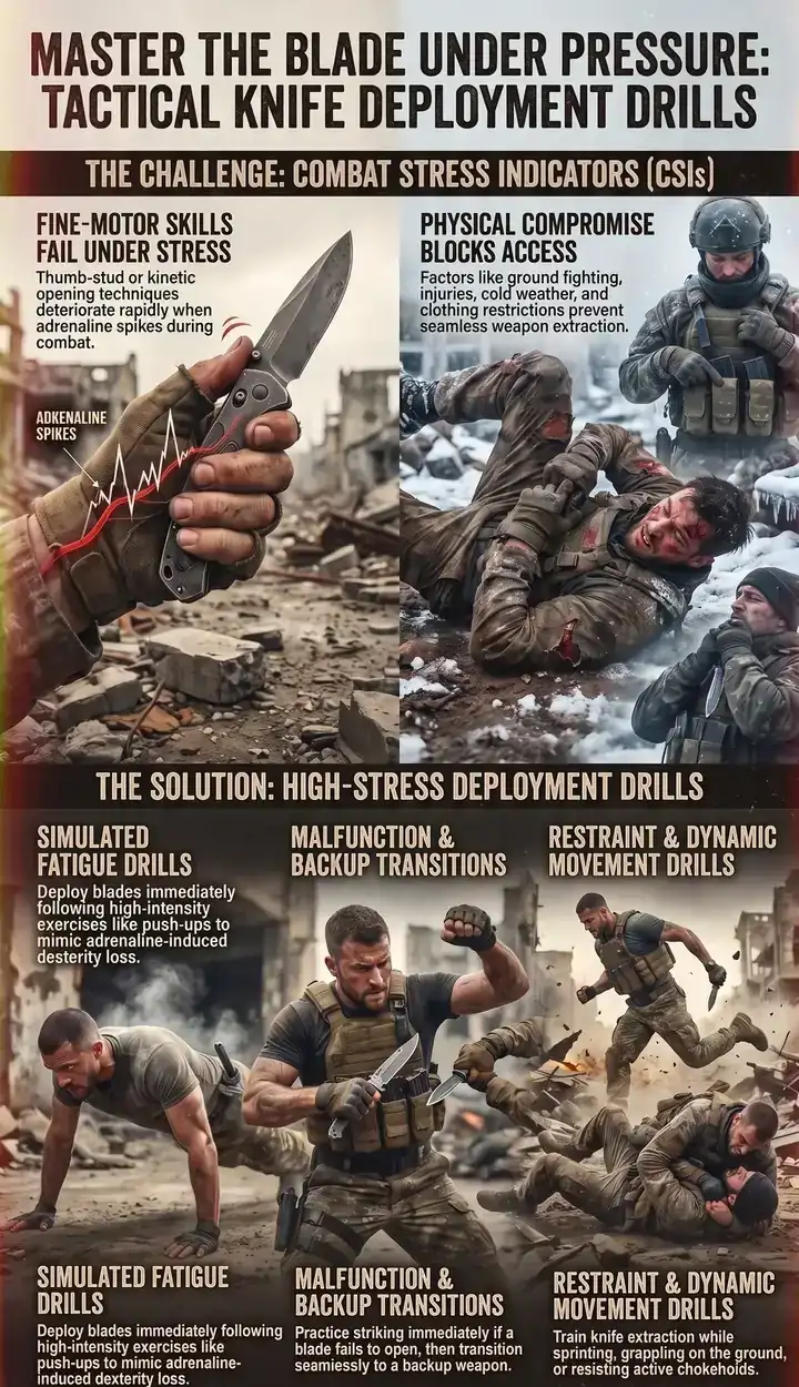 Illustration: tactical knife deployment drills